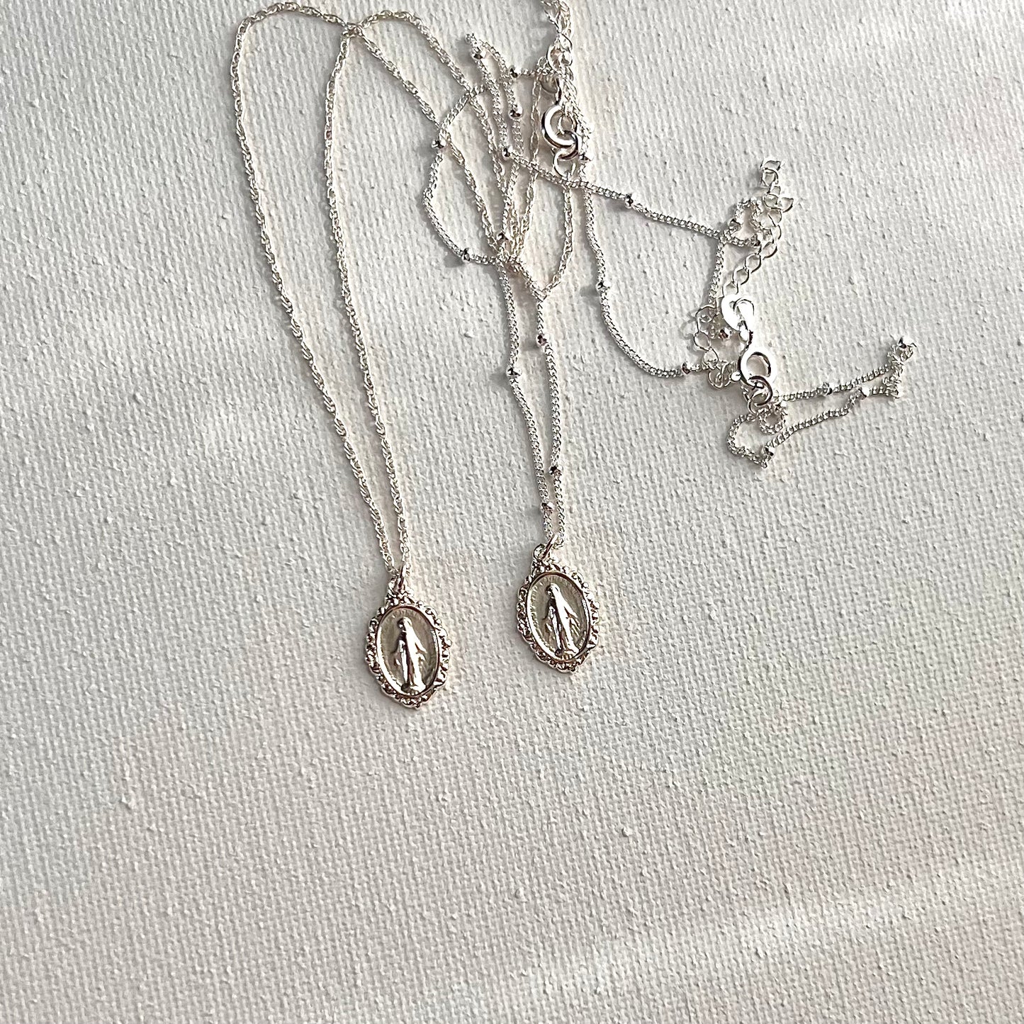 Petite Miraculous Medal Necklace- Sterling Silver
