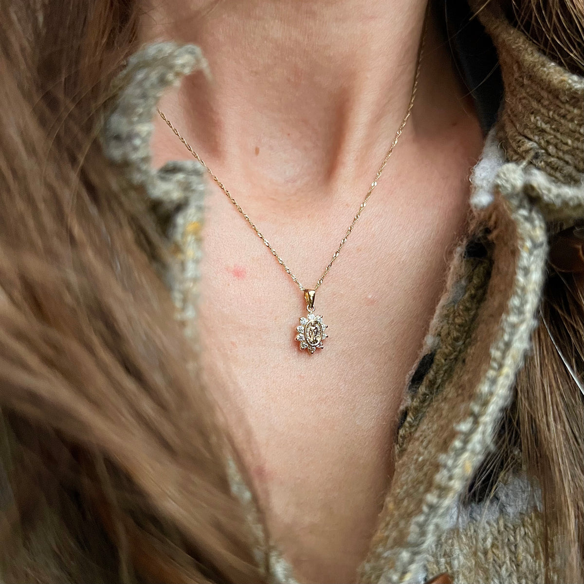 Our Lady of Guadalupe Necklace- 14K Solid Gold