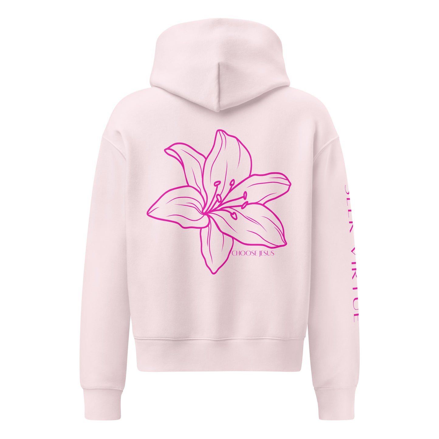 Women’s Seek Virtue Hoodie -Hot Pink Design