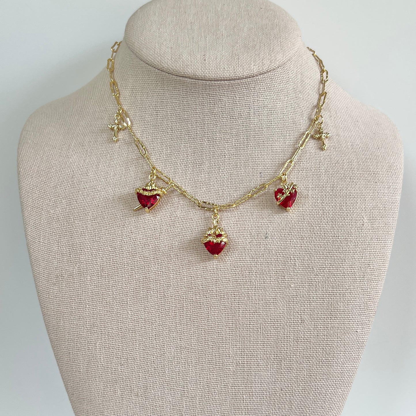 +JMJ+ Hearts Charm Necklace