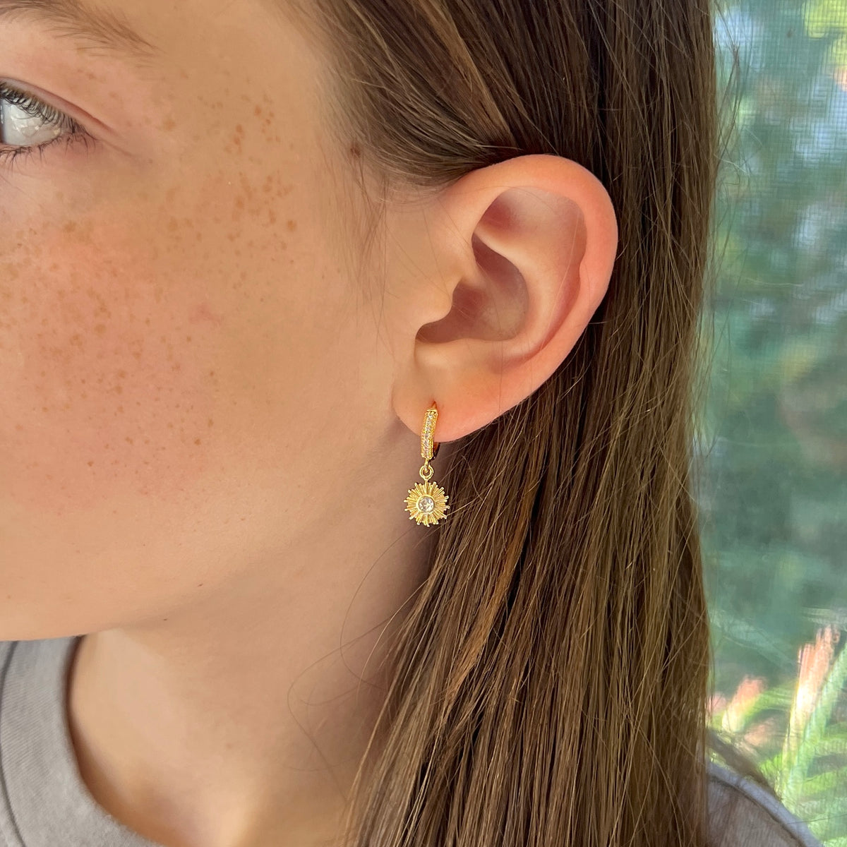 Mini Corpus Christi Huggie Earrings